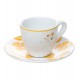 Xicara 90ml para café Com Pires Doce Encanto Amarelo Cerâmica 